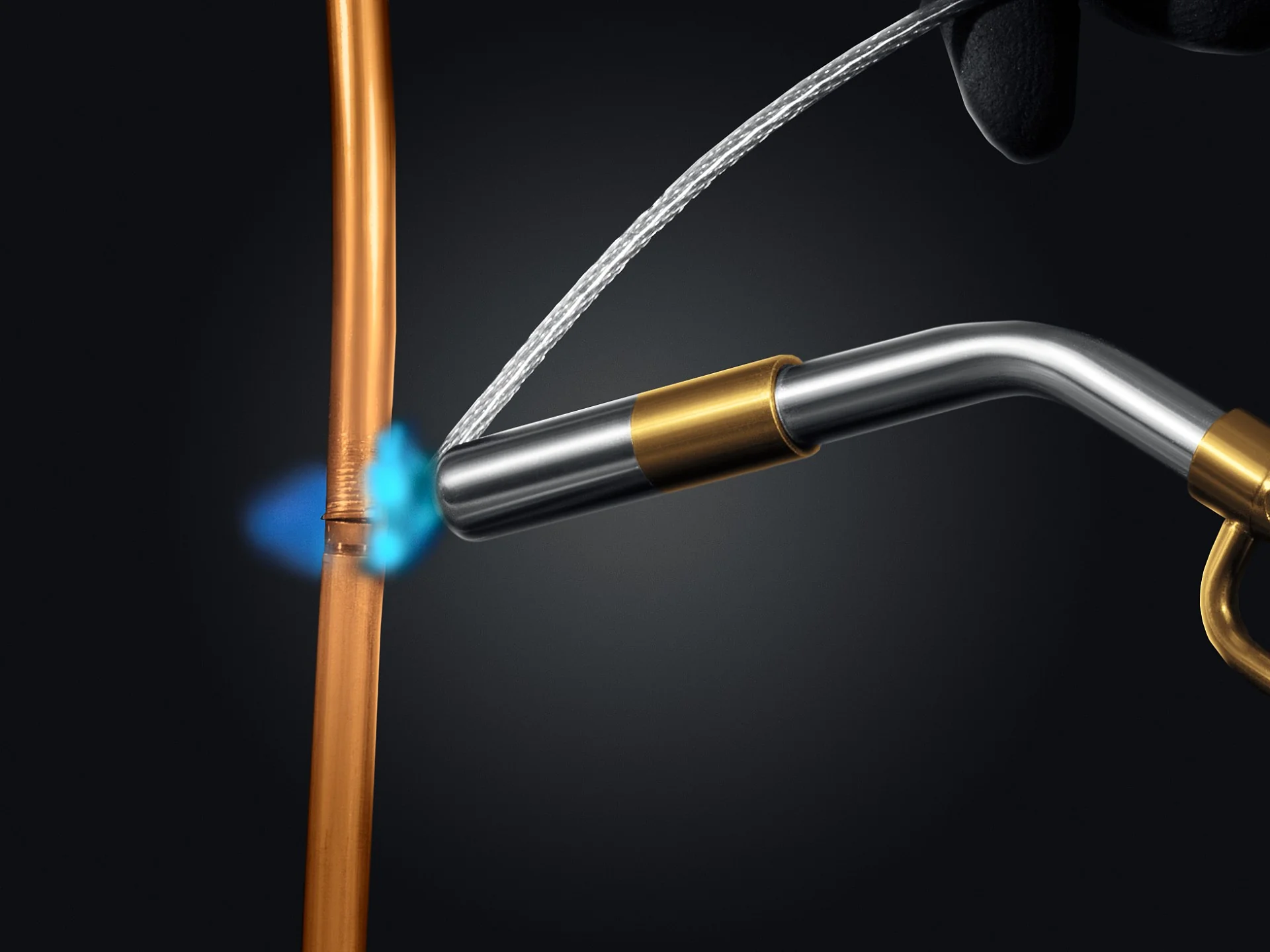 Горелка газовая KRAFTOOL с пьезоподжигом на баллон турбо нагрев + 30% 2000°C, Blue Fire (55510)