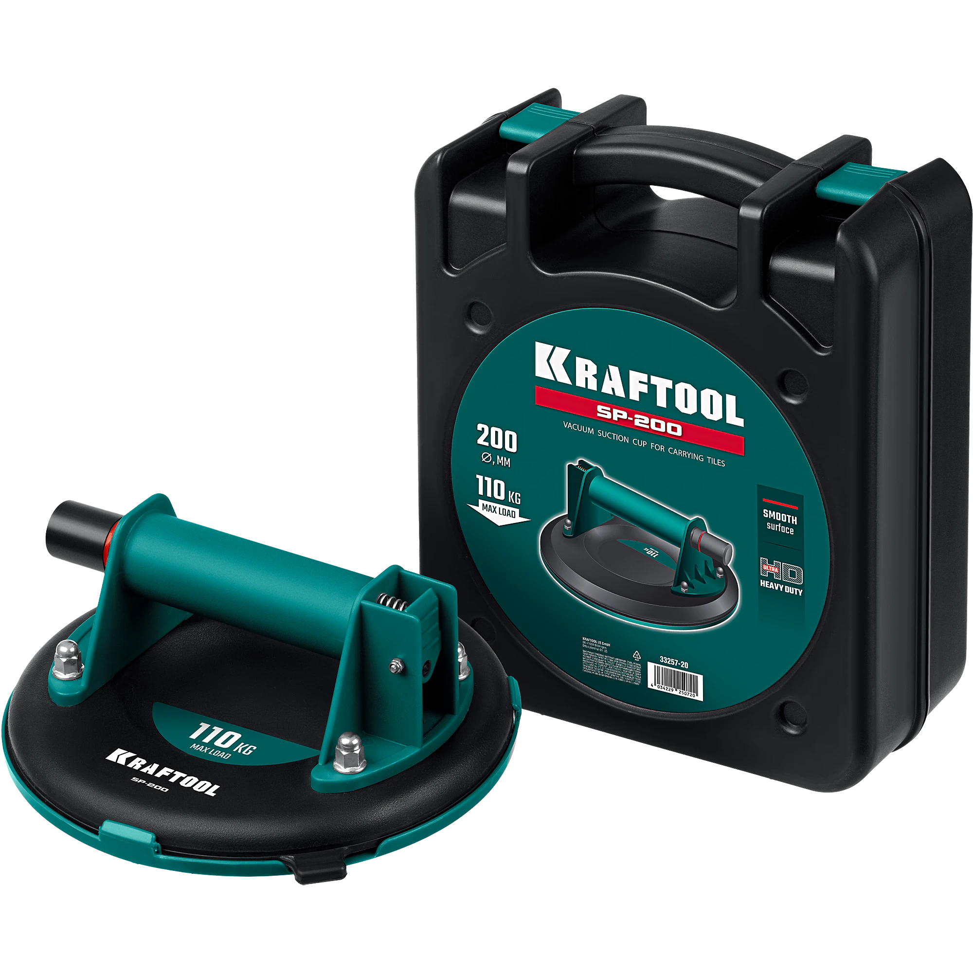 Присоска вакуумная KRAFTOOL 110 кг, 200 мм (33257-20)