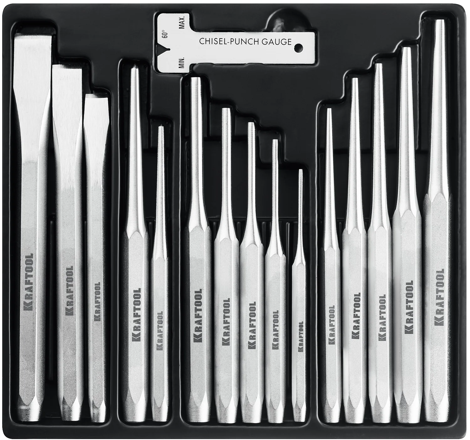 Набор зубил и кернеров KRAFTOOL Grand-15, 15 предметов (21075-H15)