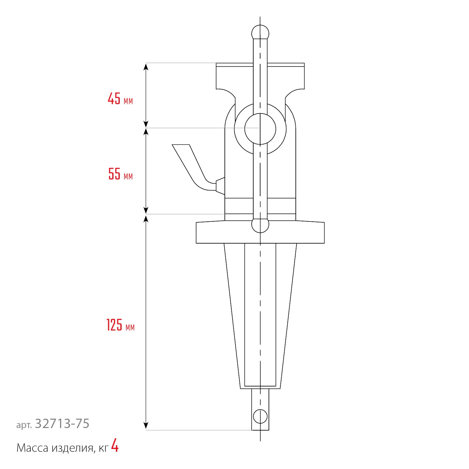 Прецизионные тиски на струбцине KRAFTOOL Mini, 65 мм (32713-75)