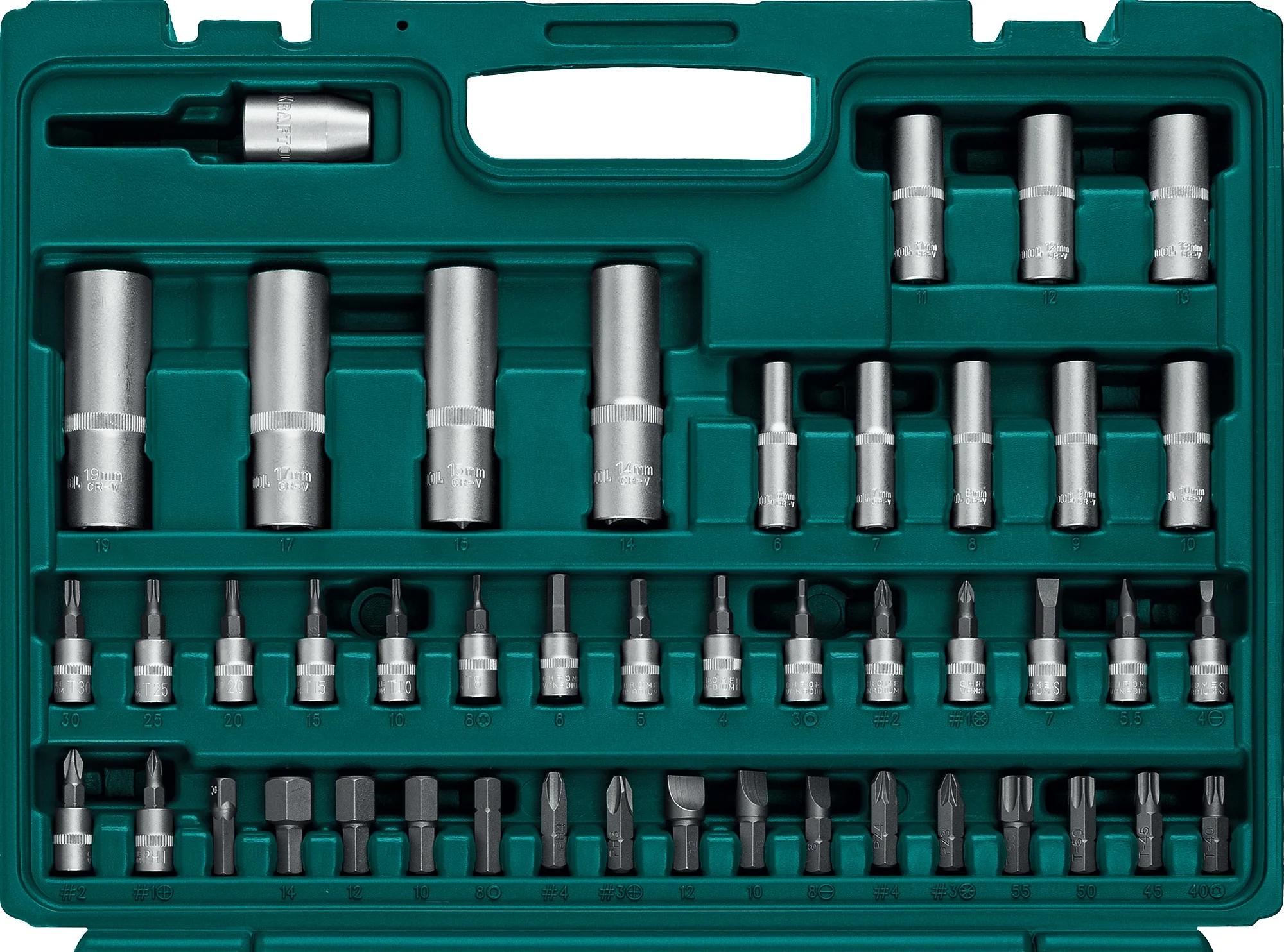 Универсальный набор инструмента KRAFTOOL X-Drive 94, 94 предм., (1/2″+1/4″) (27883-H95)