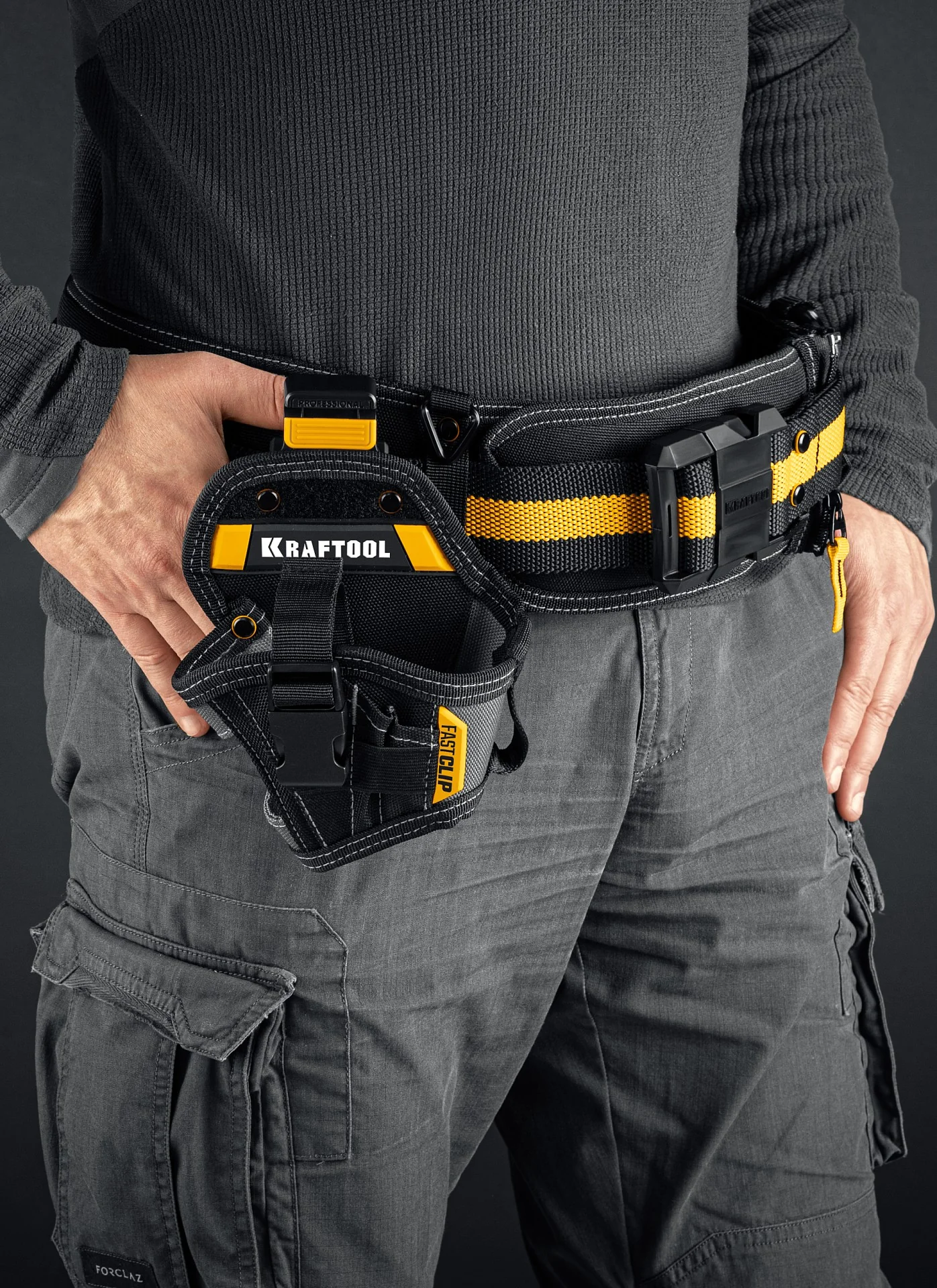 Кобура KRAFTOOL KH-5C, для шуруповерта с быстросъёмным креплением FastClip, компактная (38770)