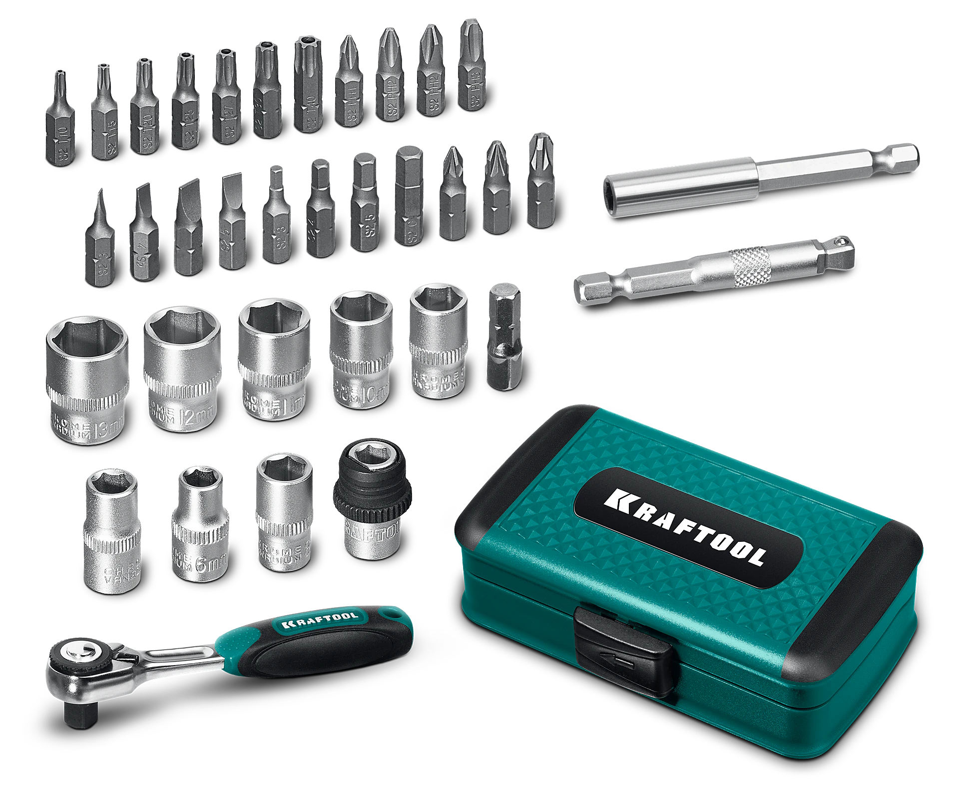 Универсальный набор инструмента KRAFTOOL X-Drive 35, 35 предм., 1/4″ (27974)