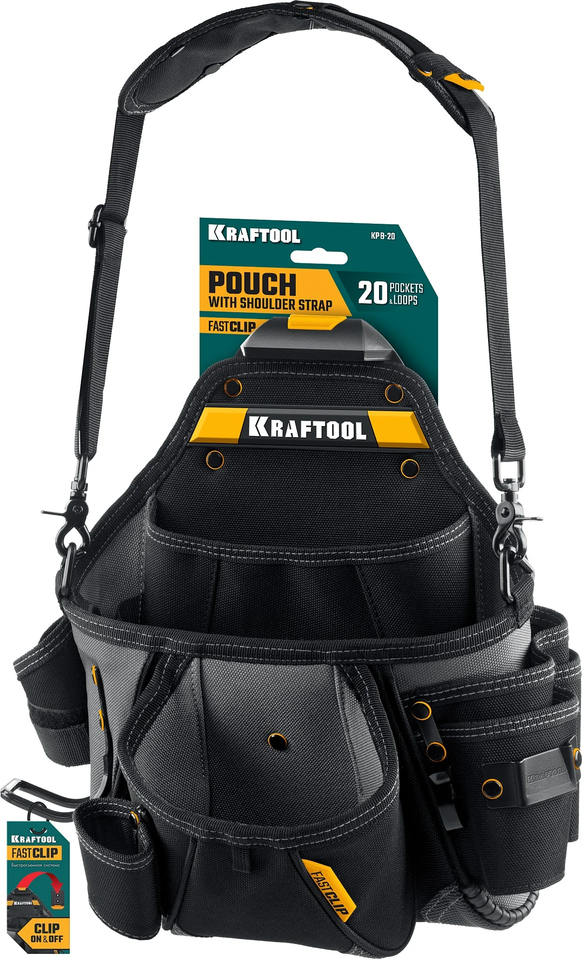 Поясная сумка KRAFTOOL KPB-20, с быстросъёмным креплением FastClip, 320 х 310 мм (38767) Поясная сумка KRAFTOOL KPB-20, с быстросъёмным креплением FastClip, 320 х 310 мм (38767)