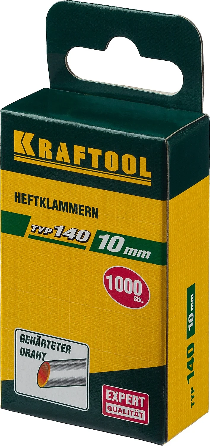 Скобы KRAFTOOL тип 140 (G/11/57), 10 мм, калибр 20GA, 1000 шт (31680-10)
