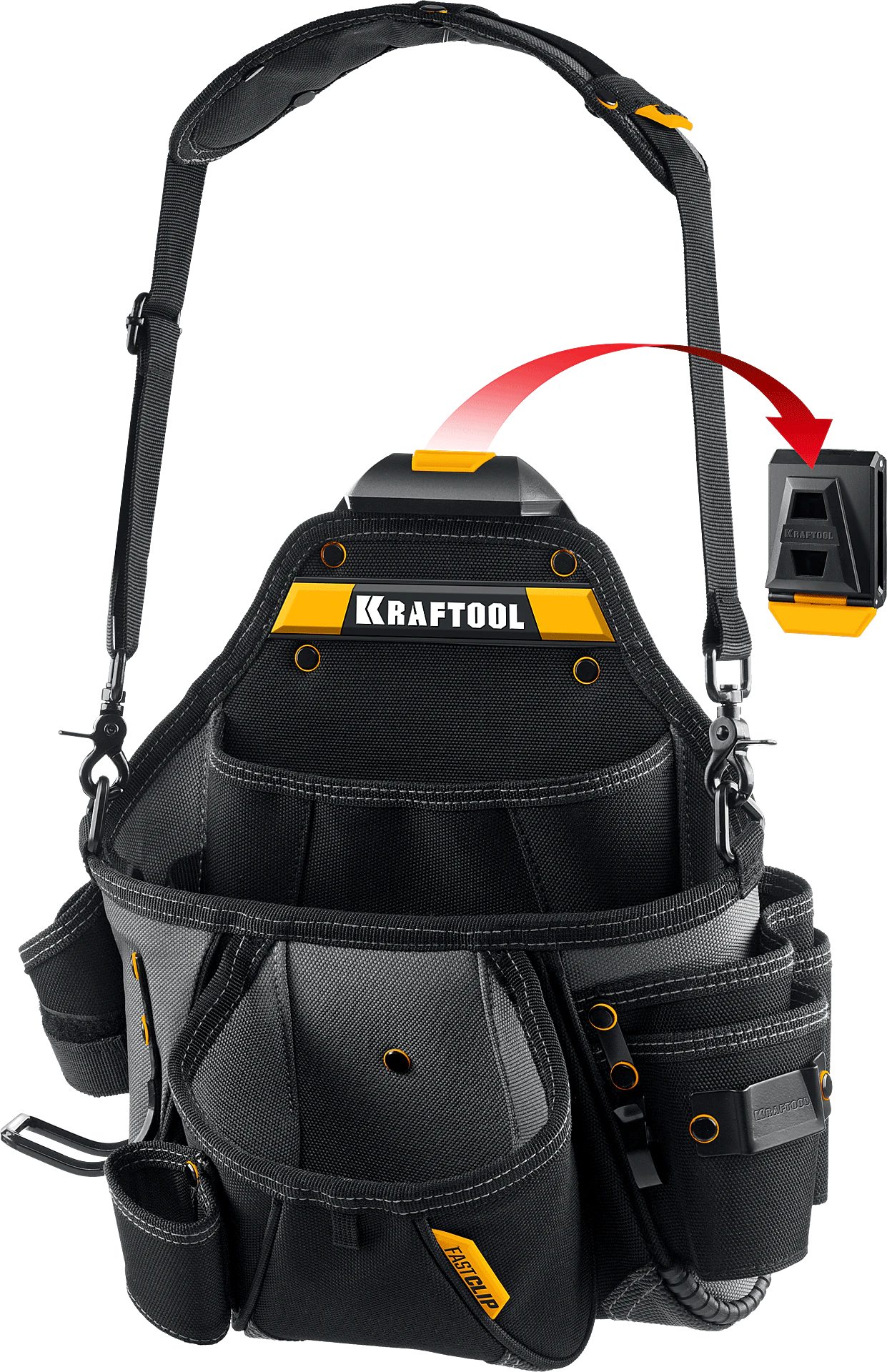 Поясная сумка KRAFTOOL KPB-20, с быстросъёмным креплением FastClip, 320 х 310 мм (38767) Поясная сумка KRAFTOOL KPB-20, с быстросъёмным креплением FastClip, 320 х 310 мм (38767)