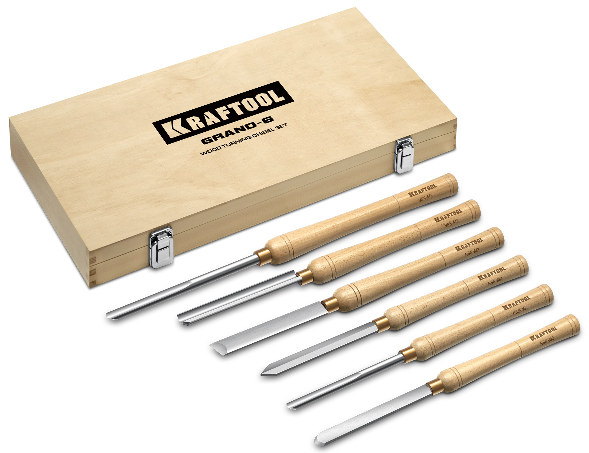 Набор токарных резцов по дереву KRAFTOOL Grand-6, 6 предм. (18368)