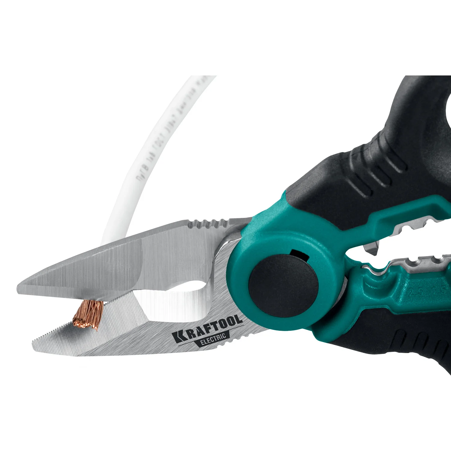 Ножницы электрика KRAFTOOL 4 в 1, 160 мм, с чехлом (23356)