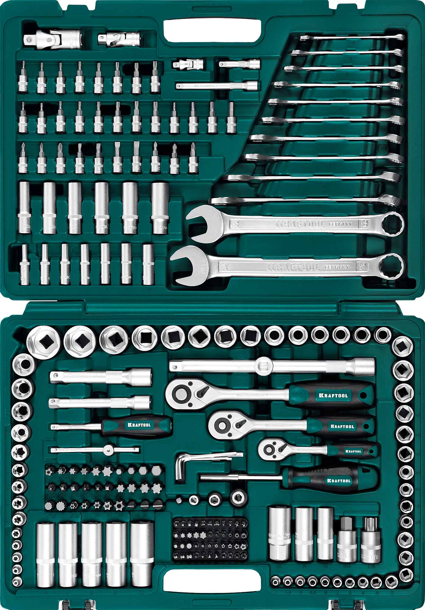 Универсальный набор инструмента KRAFTOOL X Drive, 216 предм., (1/2″+3/8″+1/4″) (27888-H216)