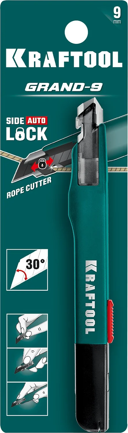 Нож для точного реза KRAFTOOL 9 мм, с автостопом (09192)