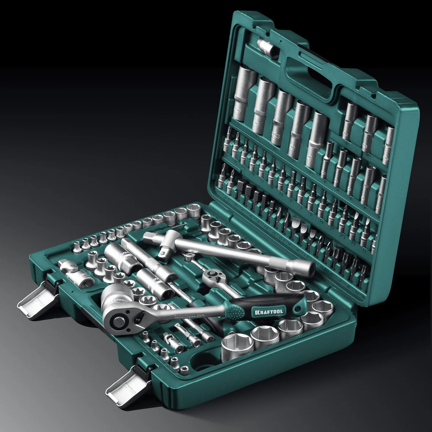 Универсальный набор инструмента KRAFTOOL X-Drive 108, 108 предм., (1/2″+3/8″+1/4″) (27888-H108)