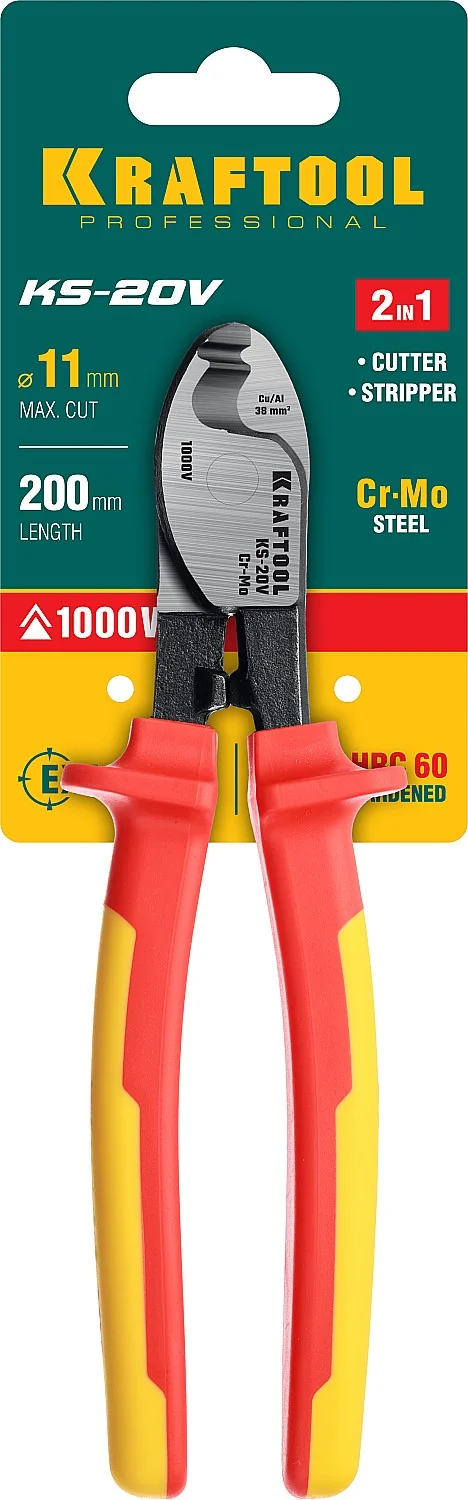 Кабелерез диэлектрический KRAFTOOL 1000 В, d 11мм, 200мм (23333-20V)