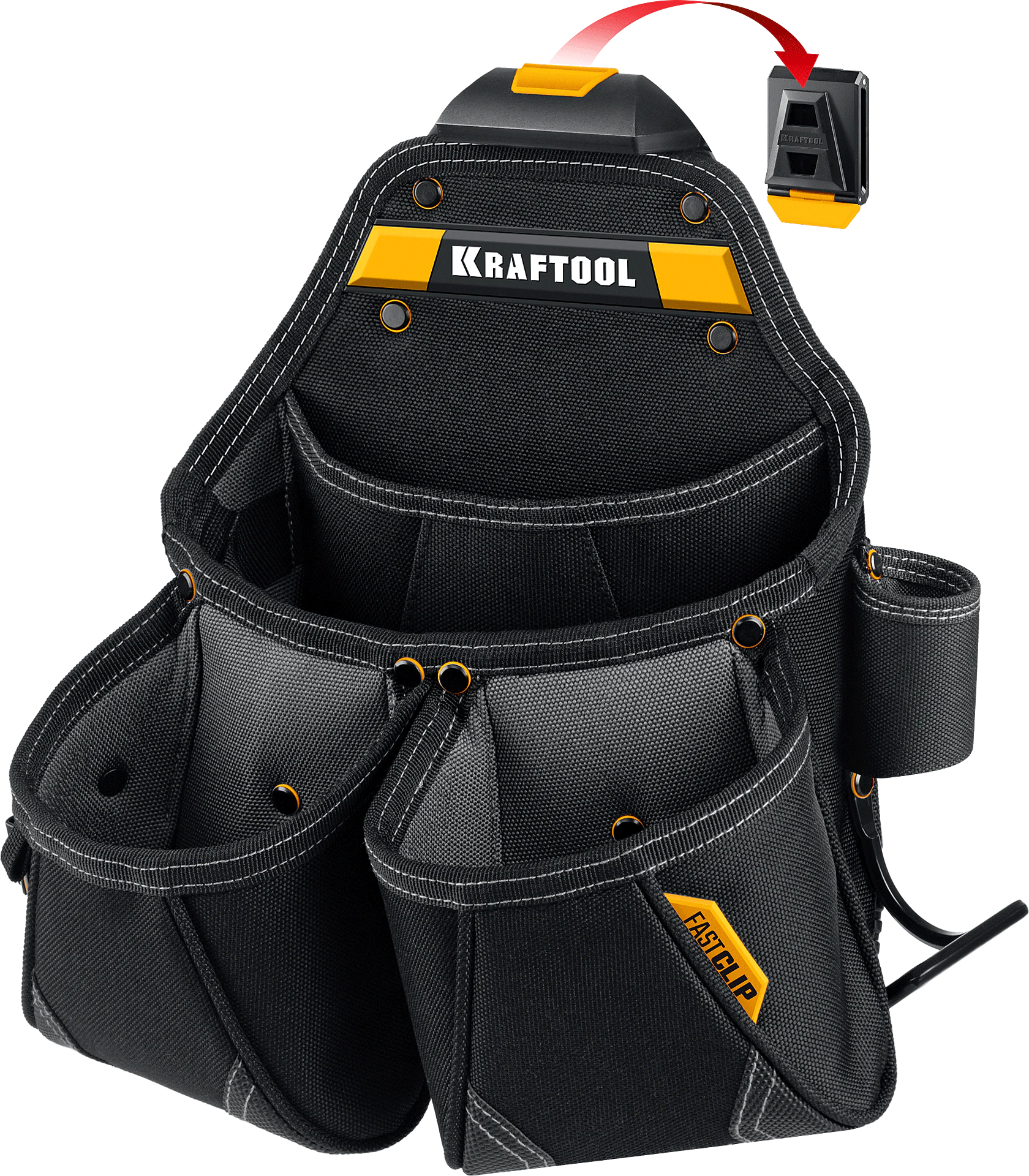 Поясная сумка KRAFTOOL KP-15, с быстросъёмным креплением FastClip, 350 х 320 мм (38771) Поясная сумка KRAFTOOL KP-15, с быстросъёмным креплением FastClip, 350 х 320 мм (38771)