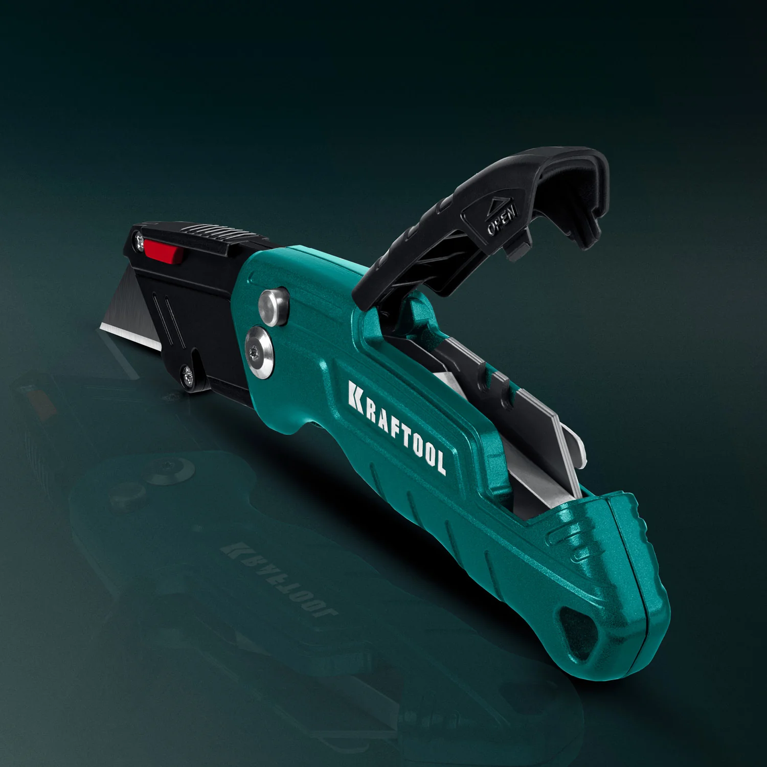 Нож складной компактный KRAFTOOL с трапециевидным лезвием, тип А24 (09242)