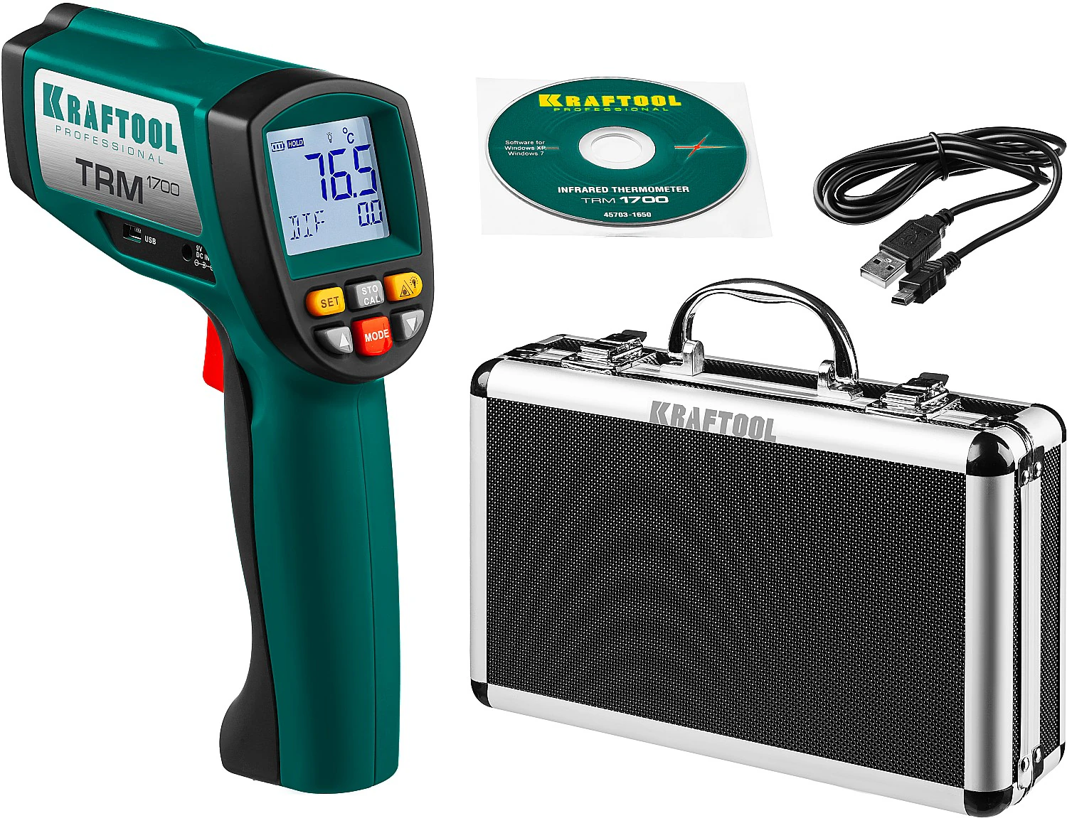 Пирометр инфракрасный KRAFTOOL -30° +1650°С (45701-1650)