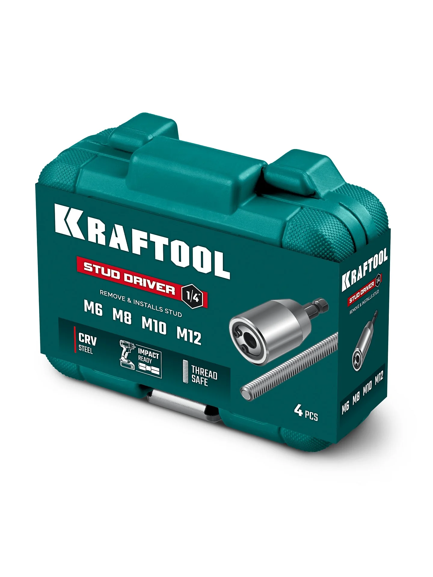 Набор ударных шпильковертов KRAFTOOL STUD DRIVER, 4 шт, М6, М8, М10, М12 (26199)