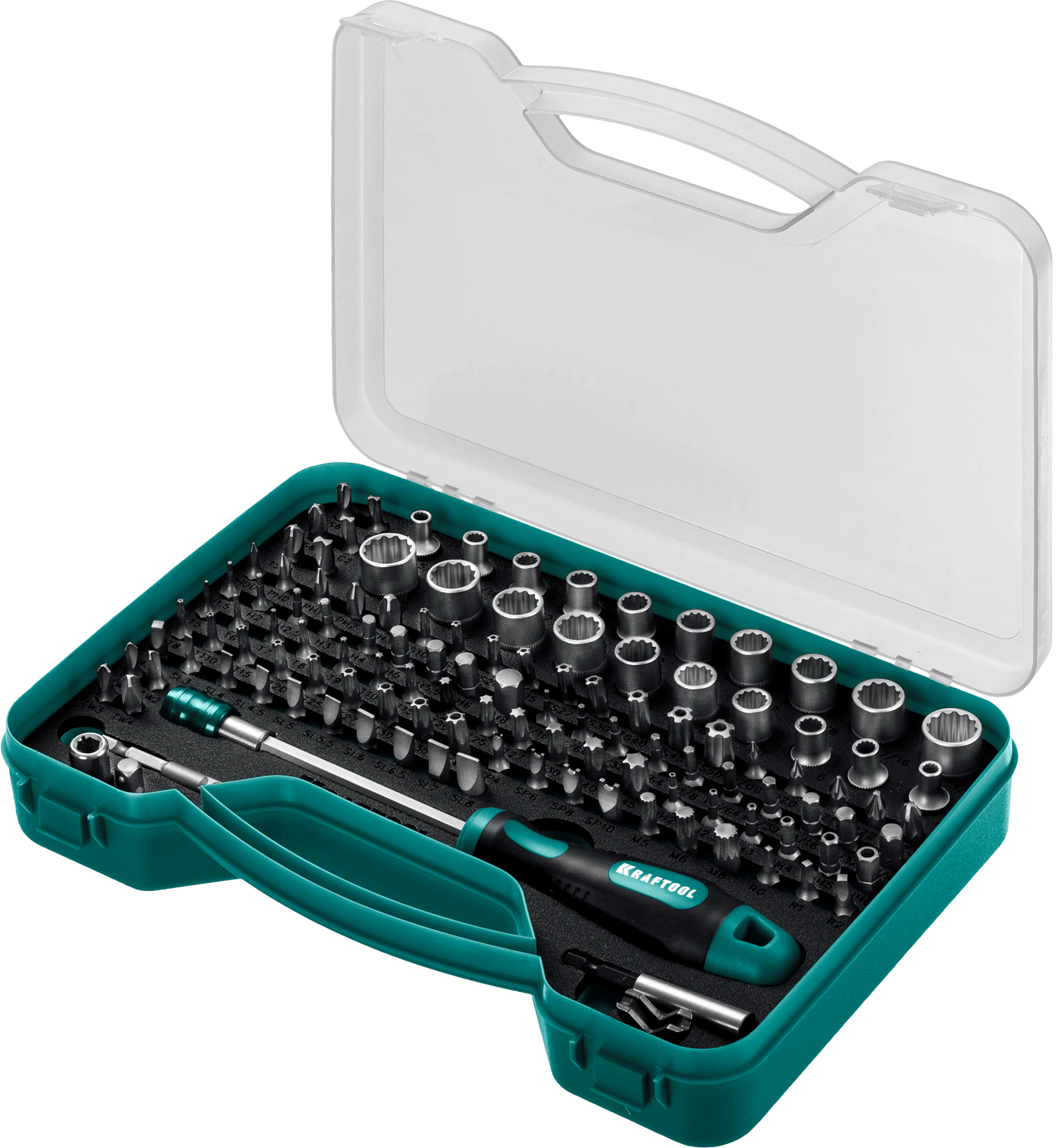 Набор: отвертка-битодержатель с насадками KRAFTOOL X-Drive-122, 122 шт (26816)