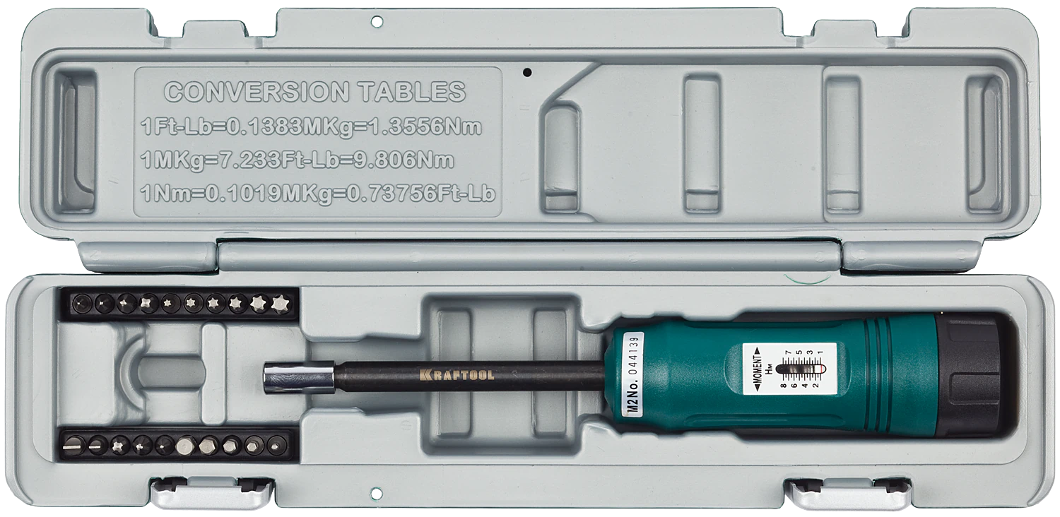 Динамометрическая отвертка KRAFTOOL 0.4-2 Нм (64034)