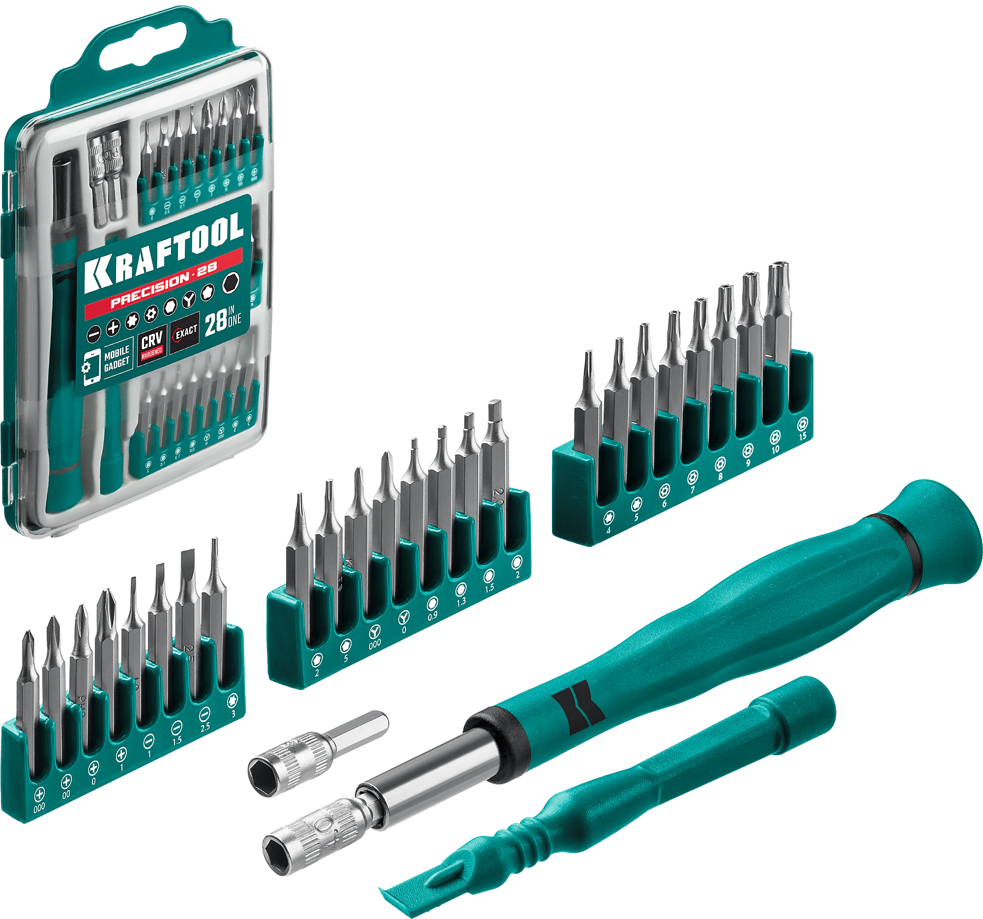 Отвертка для точных работ KRAFTOOL Precision-28, 28 предм. (25677)
