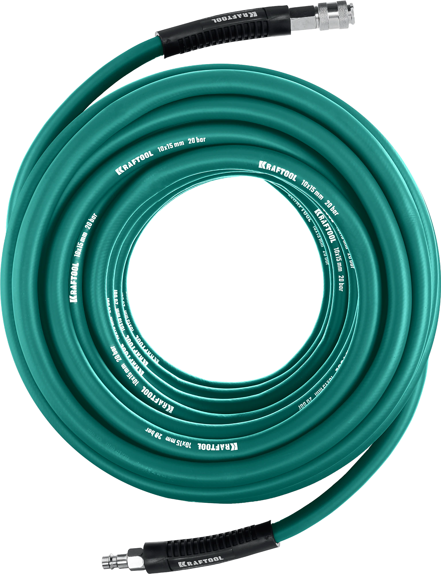 Воздушный шланг KRAFTOOL 06588-20 20 м, 10 х1 5 мм, 20 бар, с поворотными фитингами рапид
