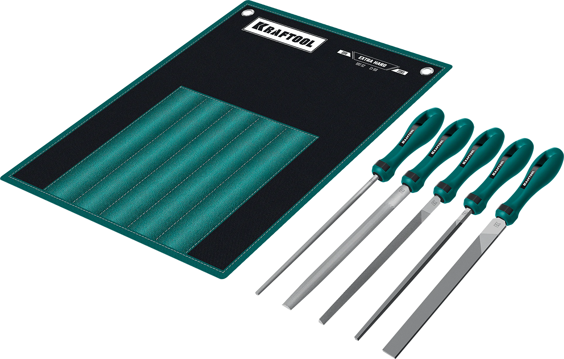 Набор напильников, двухкомпонентная рукоятка KRAFTOOL ALLIGATOR, 200 мм