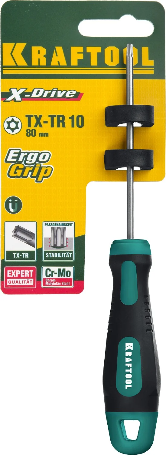 Отвертка KRAFTOOL Х-Drive, TX HOLE10 x 80 (250077-10-080)