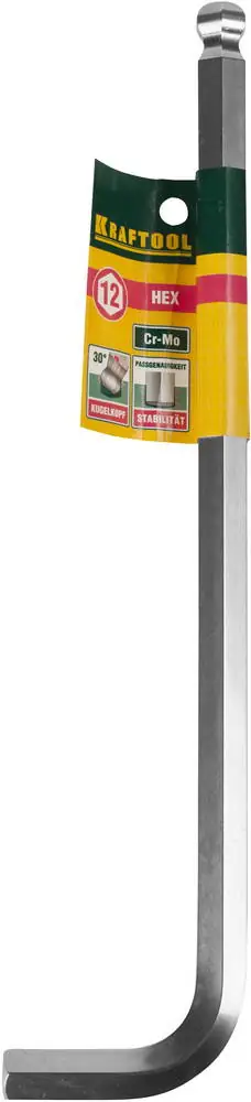 Имбусовый ключ KRAFTOOL Hex 12, длинный (27437-12)