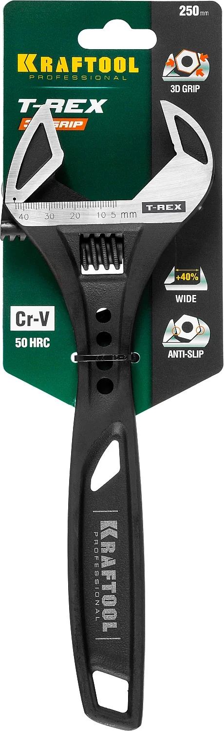 Силовой разводной ключ KRAFTOOL T-REX, 250/43 мм (27254-25)