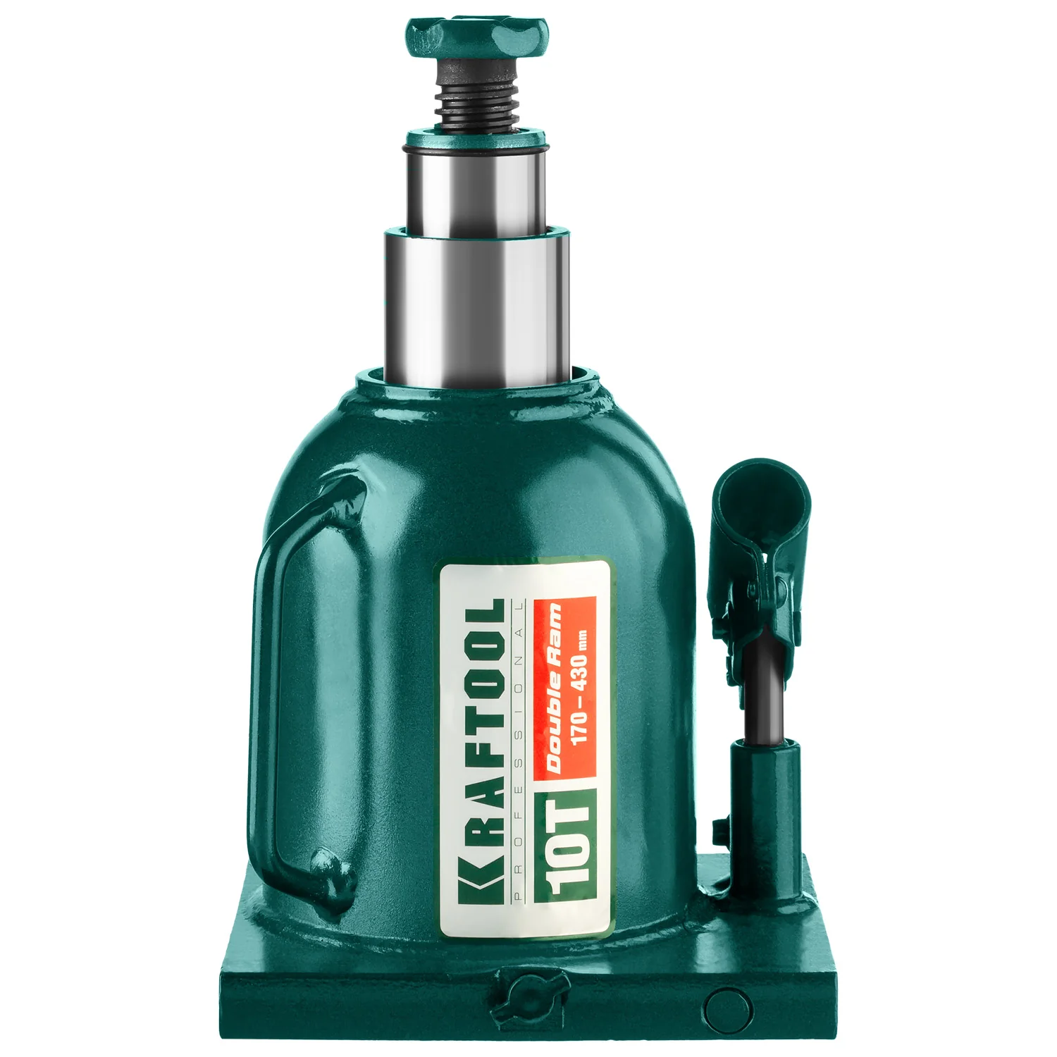 Домкрат бутылочный двухштоковый KRAFTOOL 10 т, 170 - 430 мм, с увеличенным подъемом (43463-10)