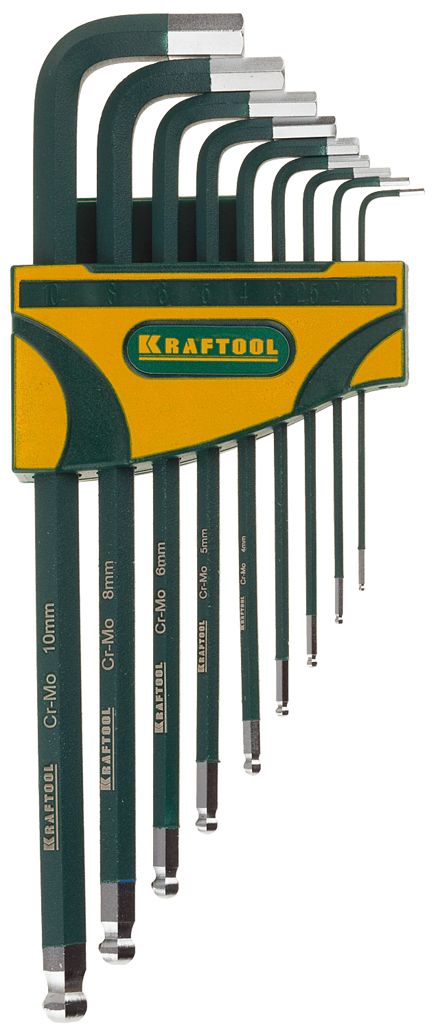 Набор имбусовых ключей KRAFTOOL 9 шт, длинных (27445-H9)