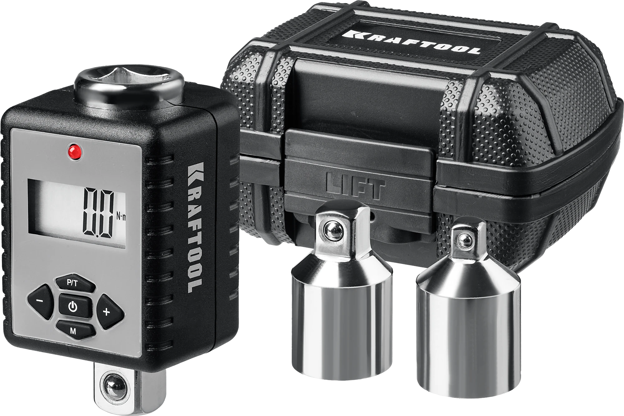 Адаптер динамометрический KRAFTOOL 1/2″, 40 - 200 Н·м, с переходниками (64044-200)