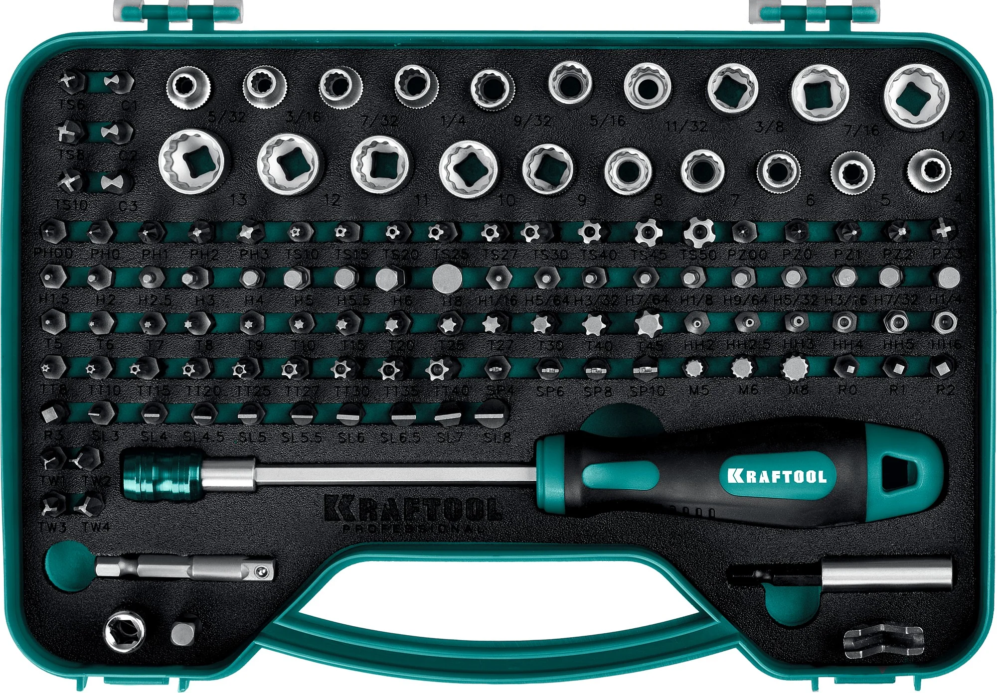 Набор: отвертка-битодержатель с насадками KRAFTOOL X-Drive-122, 122 шт (26816)