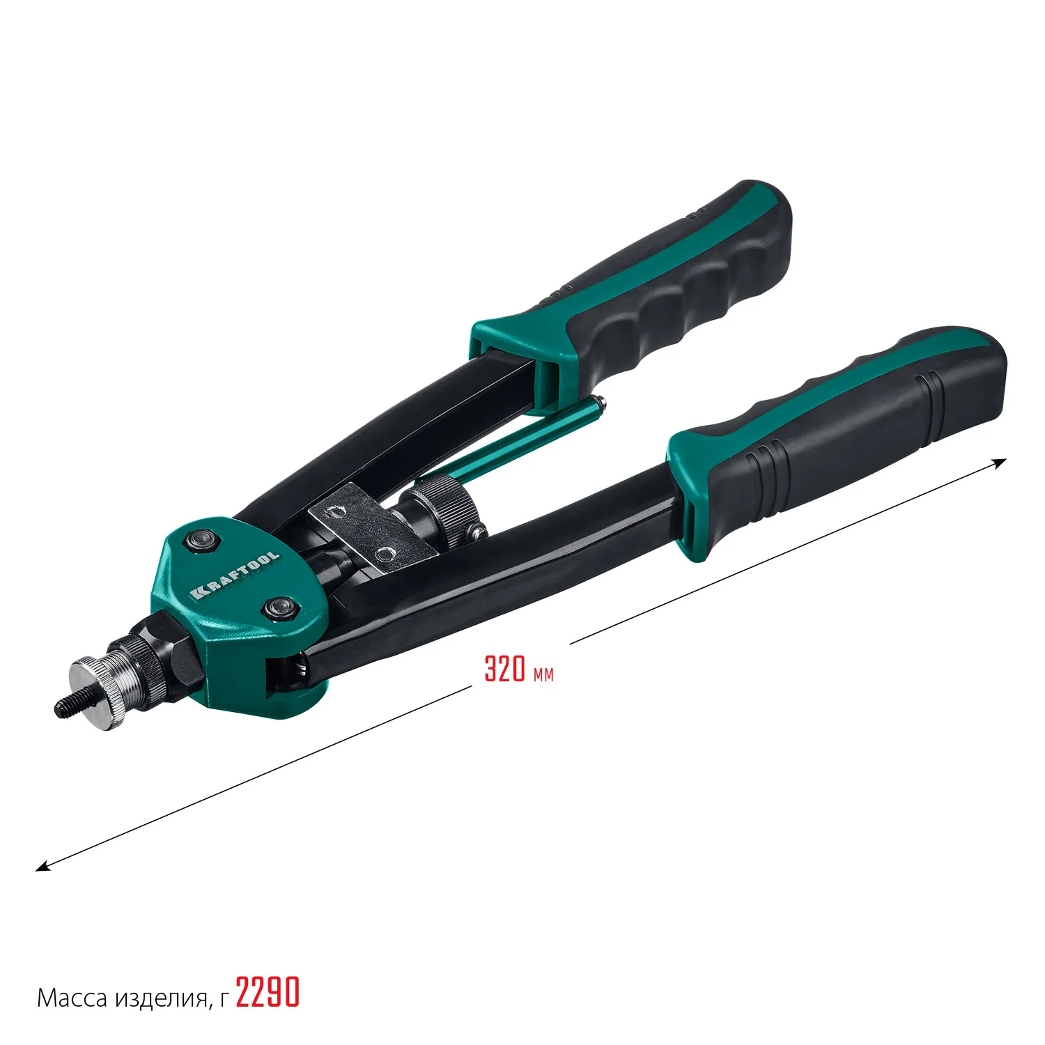 Заклепочник резьбовой двуручный KRAFTOOL М3 - М12, в кейсе (31183)
