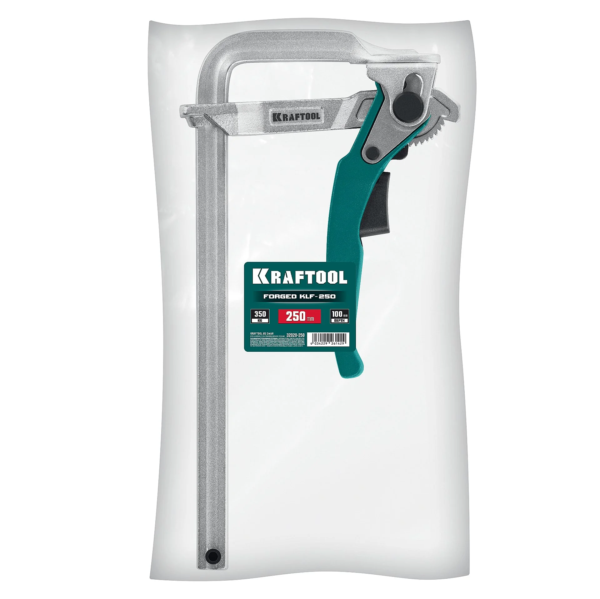 Струбцина быстрозажимная KRAFTOOL KLF-250, 250/100 мм (32020-250)