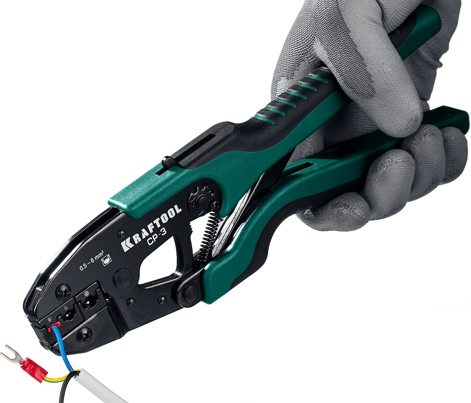 Пресс-клещи KRAFTOOL 0.5 - 6 мм2, для изолированных наконечников и соединительных муфт (45461-3)