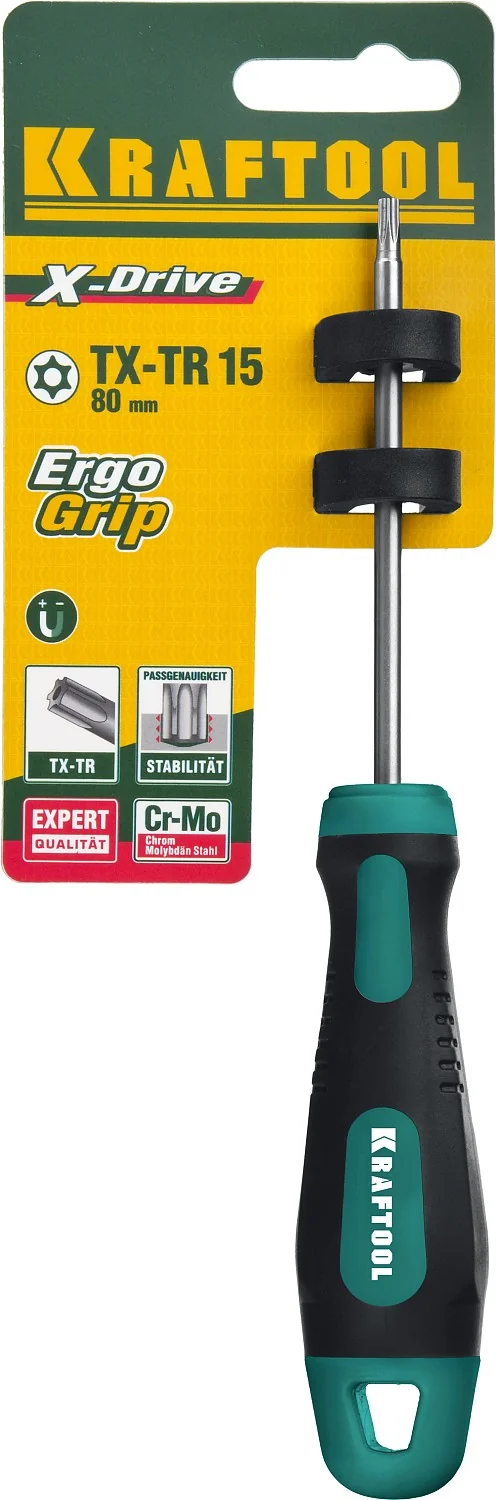 Отвертка KRAFTOOL Х-Drive, TX HOLE15 x 80 (250077-15-080)