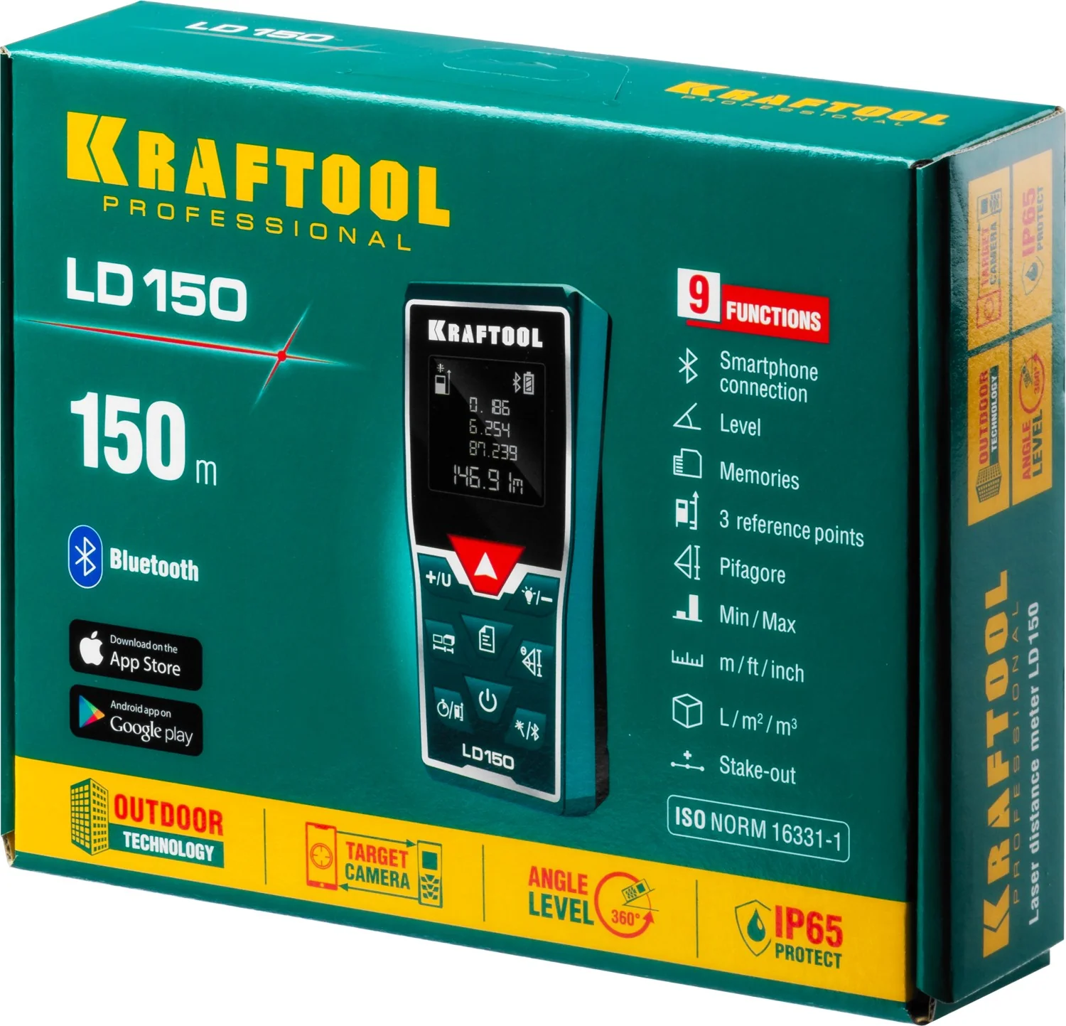 Дальномер лазерный KRAFTOOL 5 см - 150 м (34767)