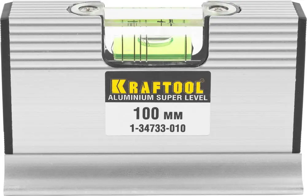Уровень компактный KRAFTOOL 4 в 1, 100 мм, для горизонтальных измерений и уклонов (1-34733-010)