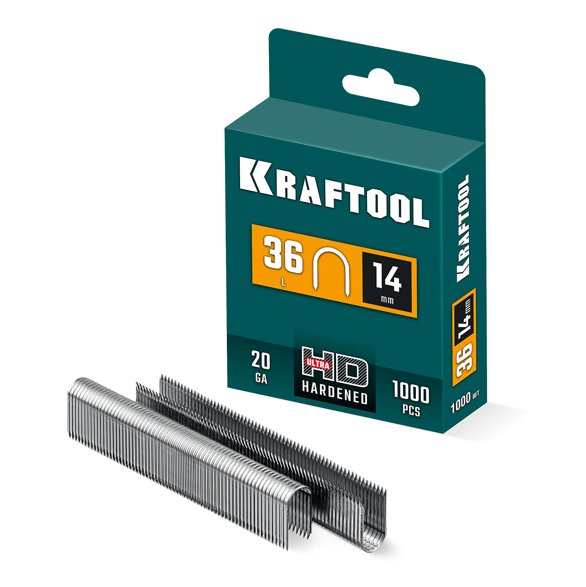 Скобы KRAFTOOL тип 36 (L), 14 мм, калибр 20GA, 1000 шт (31636-14)