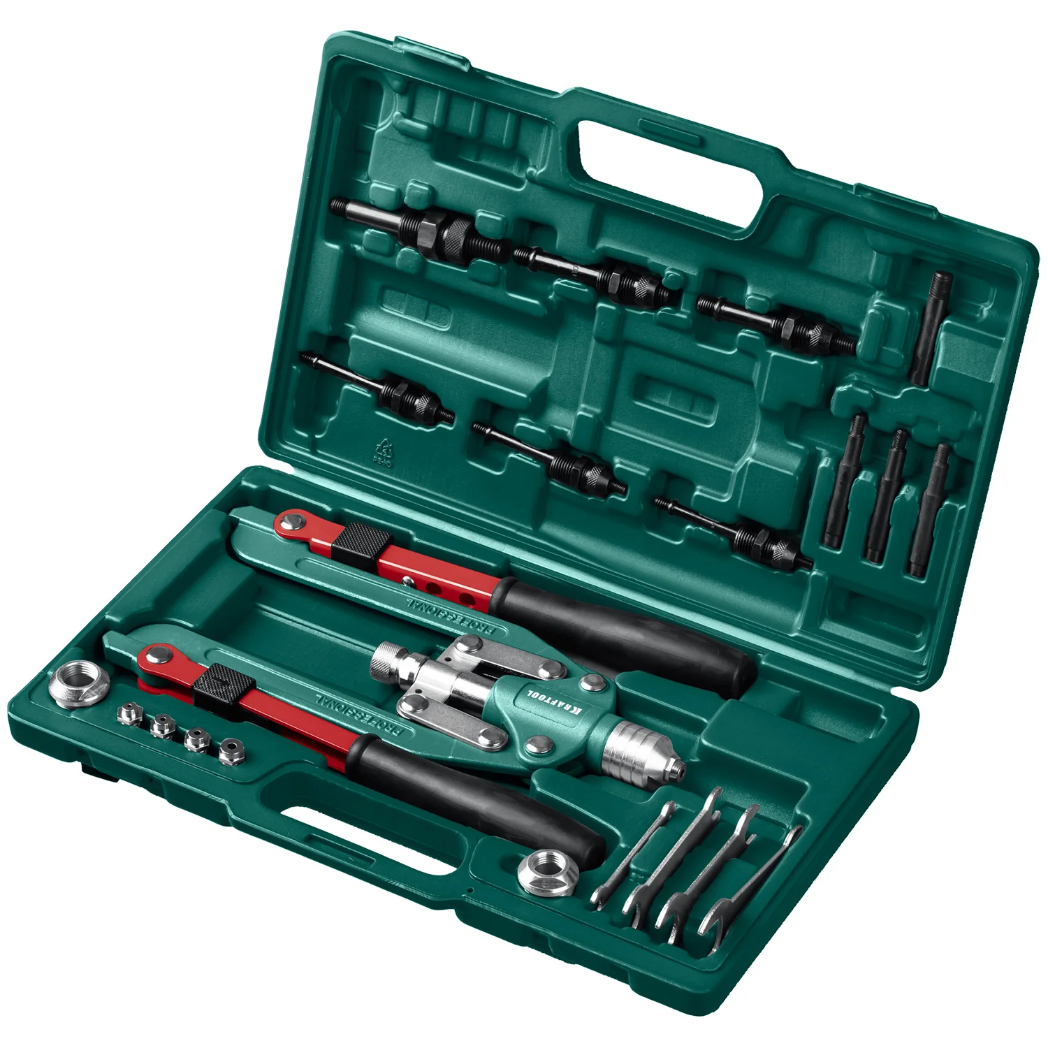 Заклепочник комбинированный складной KRAFTOOL 3 вида заклёпок, в кейсе (31182)