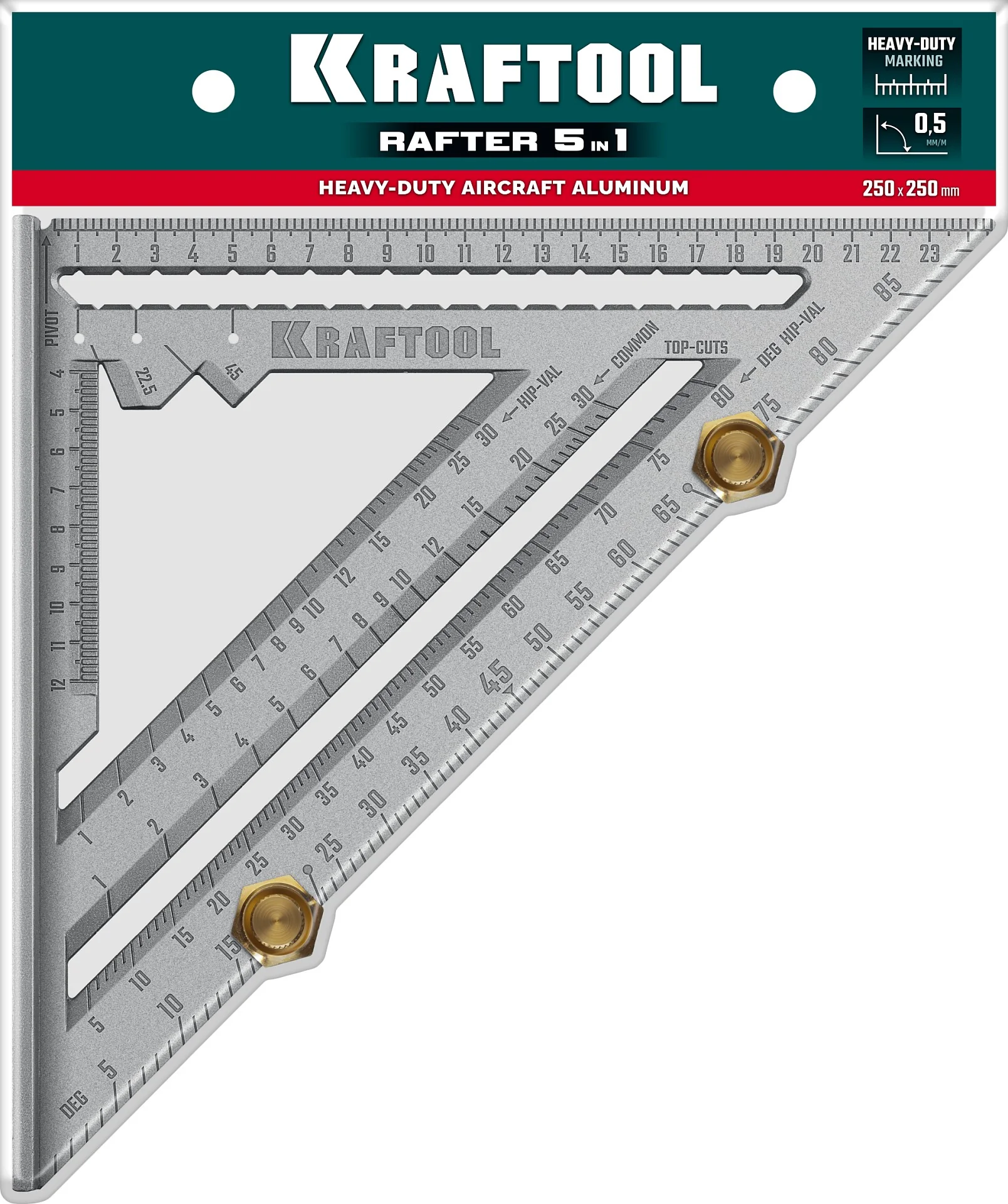 Угольник кровельный KRAFTOOL 250 мм, 5-в-1, Высокоточный (3441-25)