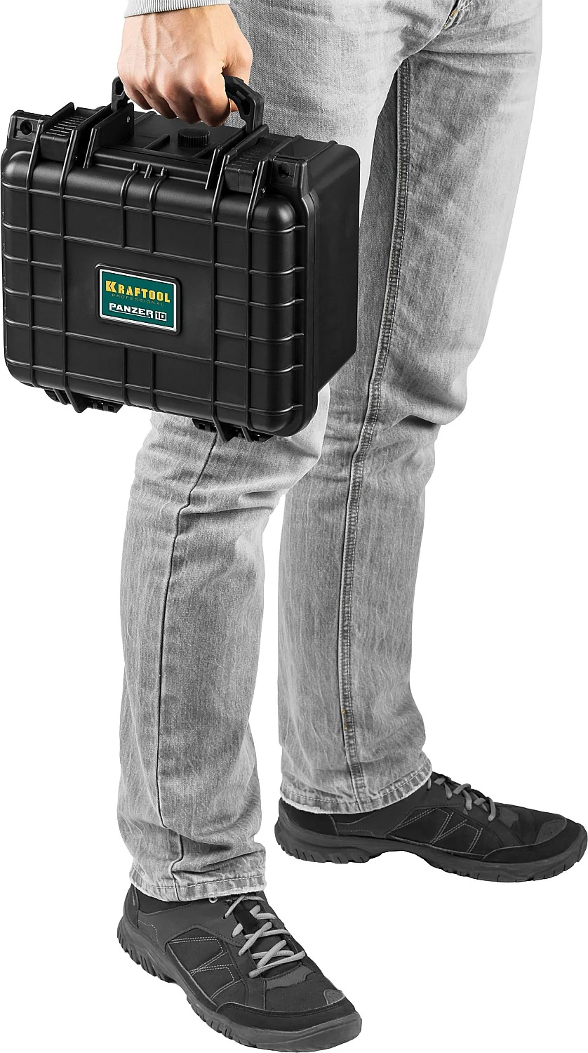Ящик KRAFTOOL PANZER-10, 270 х 240 х 170 мм, (10″), IP55, ударопрочный пластиковый (38251-10)