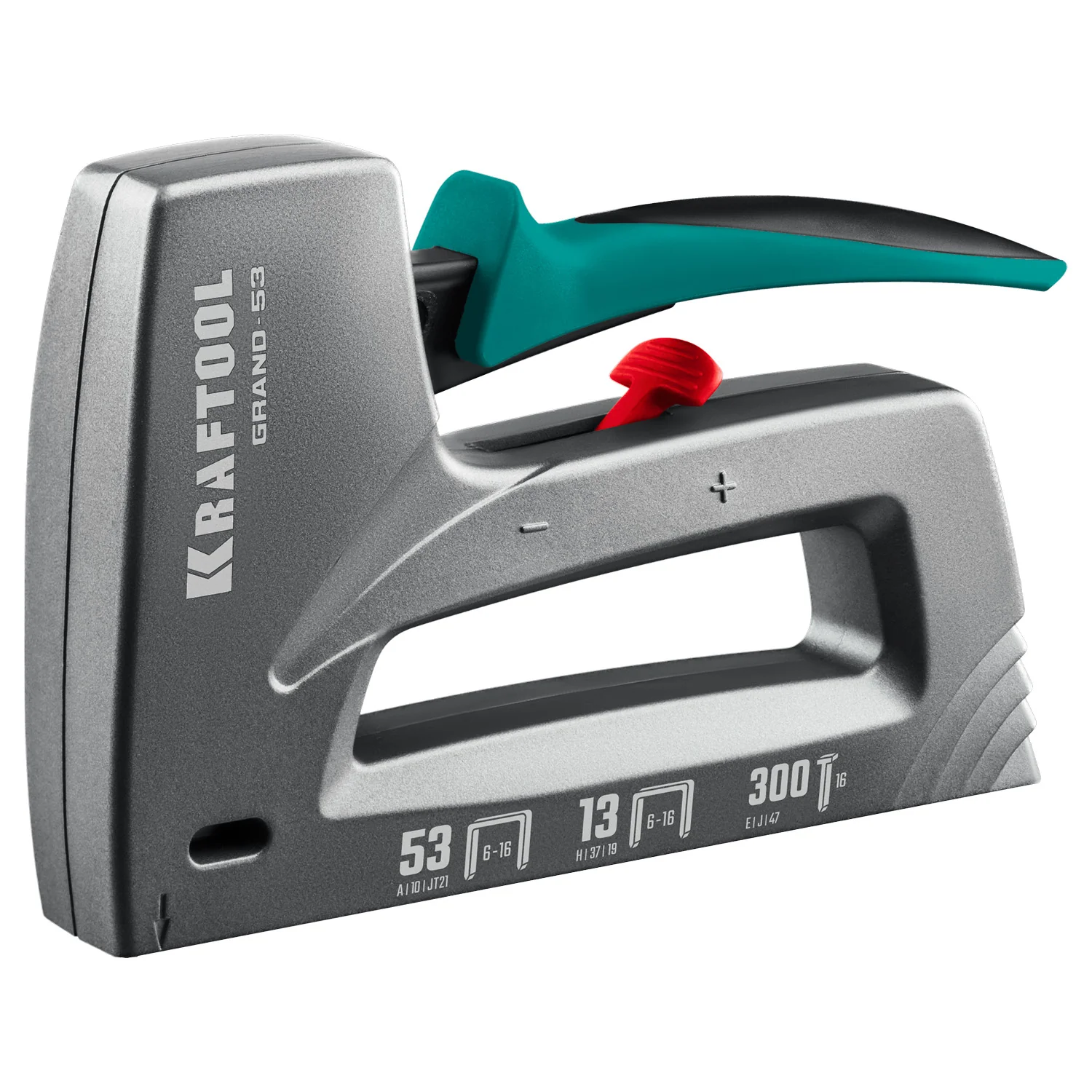 Степлер KRAFTOOL GRAND-53, тип 53 (A/10/JT21) 23GA (6 - 16 мм)/13/300, алюминиевый рессорный (3193)