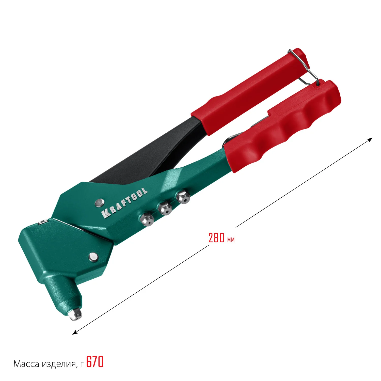 Заклепочник литой поворотный KRAFTOOL 360°, 2.4 - 4.8 мм, в кейсе (31176-H6)