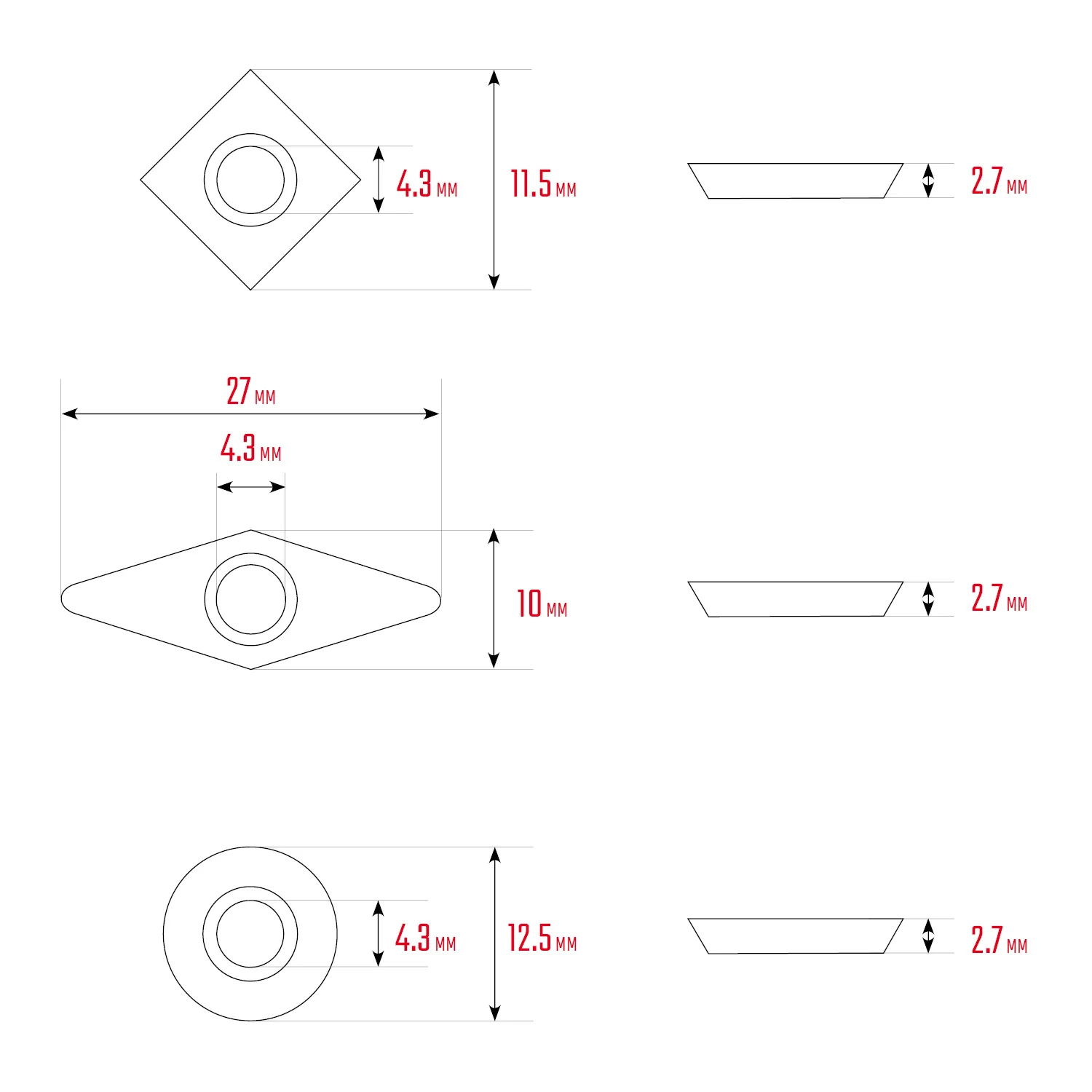 Набор ручных резцов по дереву KRAFTOOL Precision-3, 3 предм. (18369)