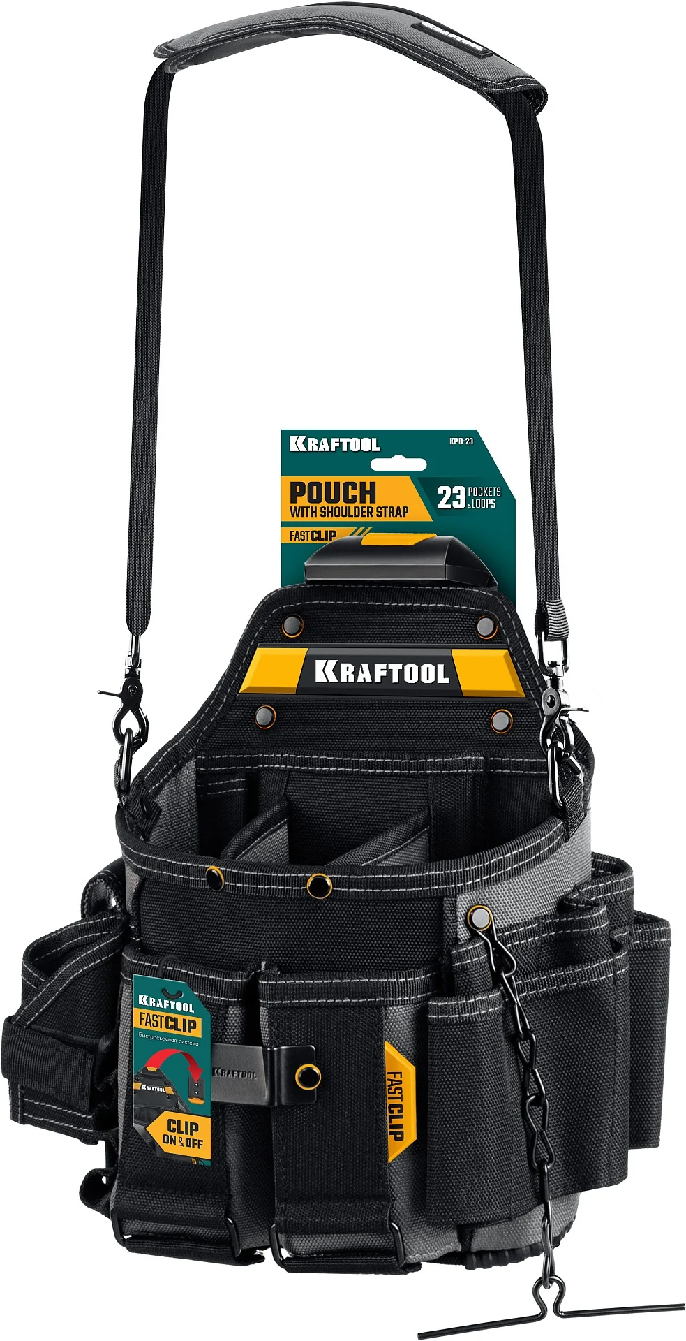 Поясная сумка KRAFTOOL KPB-23, с быстросъёмным креплением FastClip, 290 х 310 мм (38766) Поясная сумка KRAFTOOL KPB-23, с быстросъёмным креплением FastClip, 290 х 310 мм (38766)