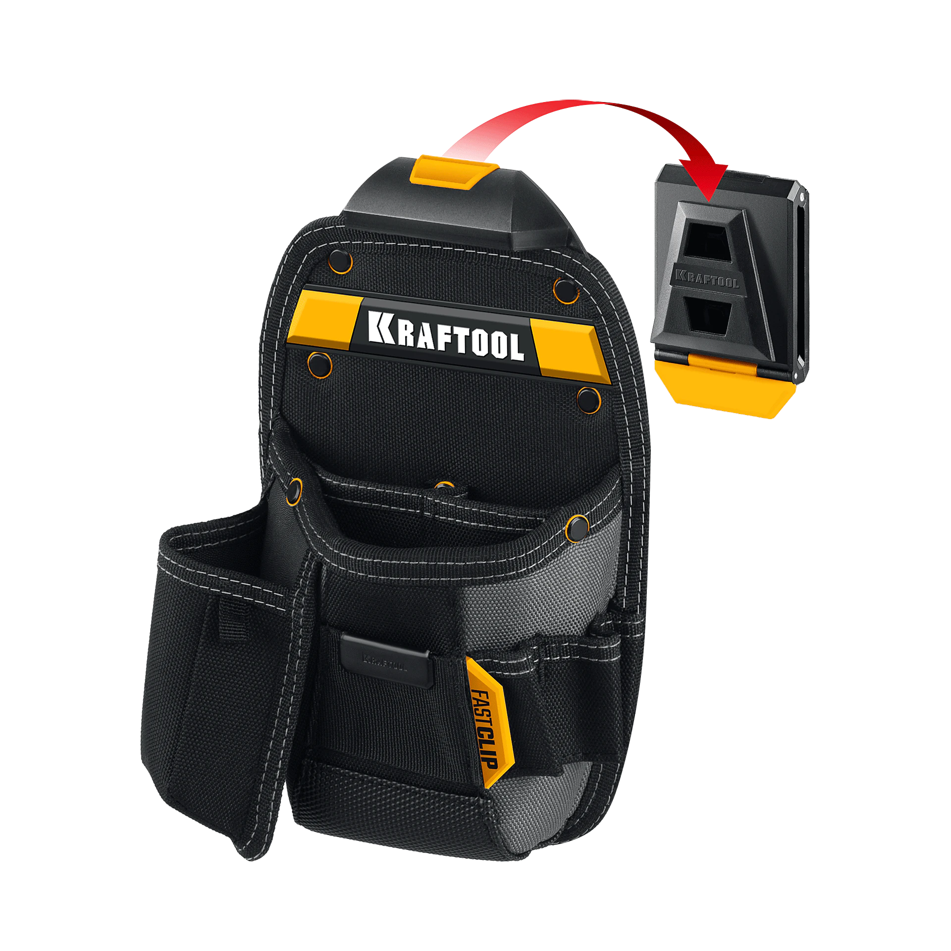 Поясная сумка KRAFTOOL KP-8, с быстросъёмным креплением FastClip, 170 х 260 мм (38776)