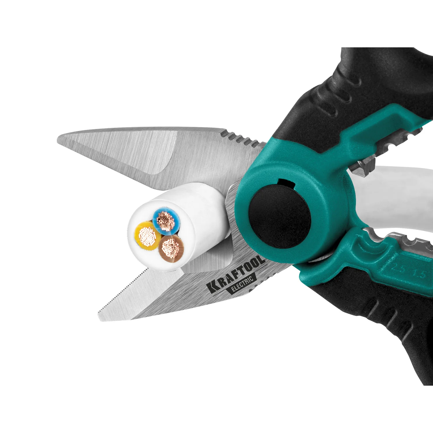 Ножницы электрика KRAFTOOL 4 в 1, 160 мм, с чехлом (23356)