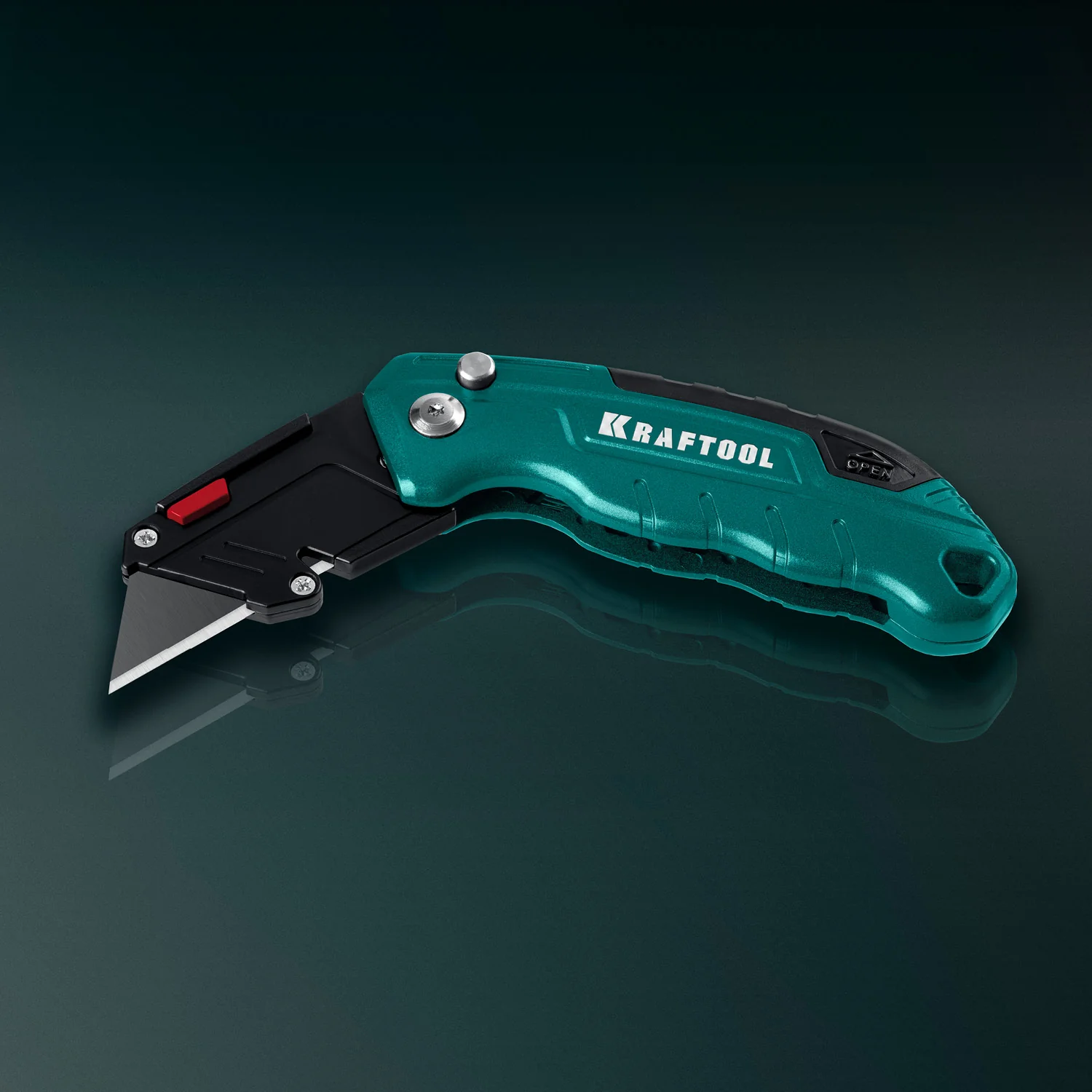 Нож складной компактный KRAFTOOL с трапециевидным лезвием, тип А24 (09242)