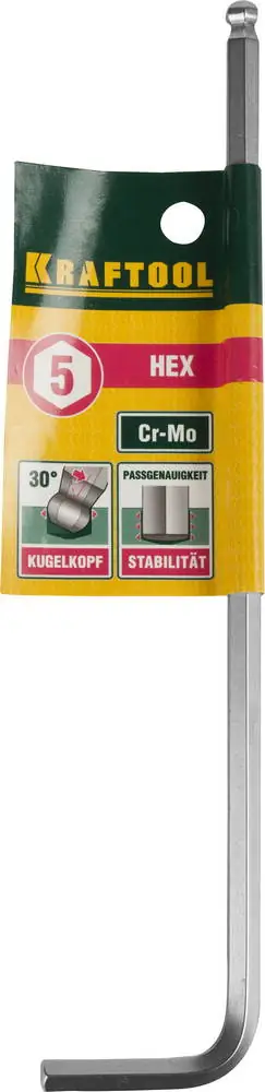 Имбусовый ключ KRAFTOOL Hex 5, длинный (27437-5)
